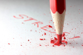 Test anxiety smashed red pencil