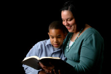 mother and child reading