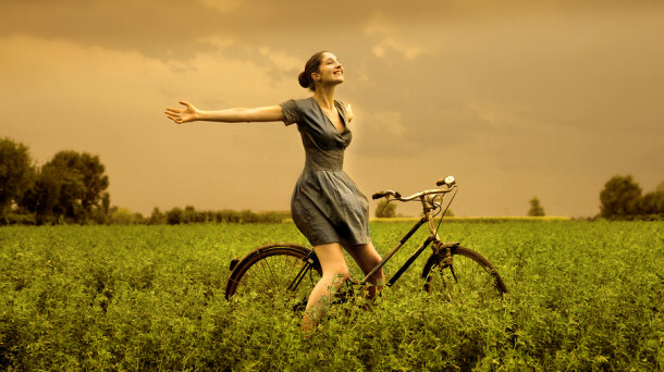 girl in nature appreciating life