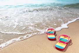 Flip flops on the beach