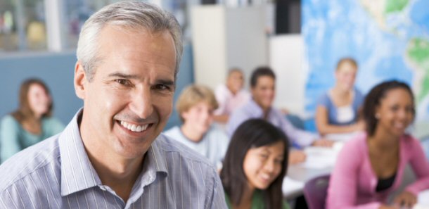 Teacher in front of class