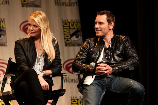 Michael Fassbender Pictured With Charlize Theron at WonderCon 2012