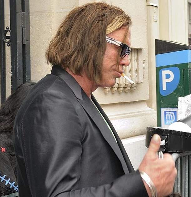 Mickey Rourke Leaving a Jean Paul Gaultier Fashion Show