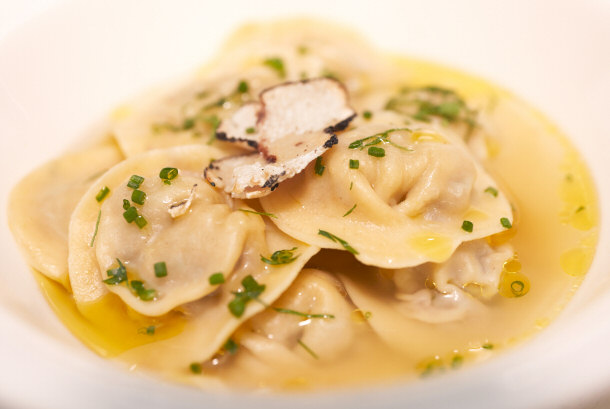 Ravioli With Herbs and Sliced Truffle