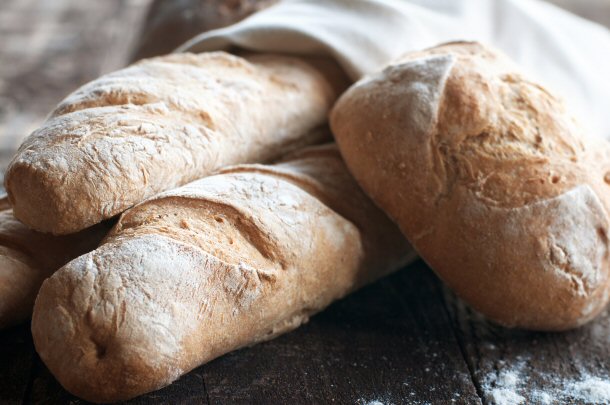 Baguettes have a hard outer layer but a soft inside and when you buy them fresh they are usually still warm.