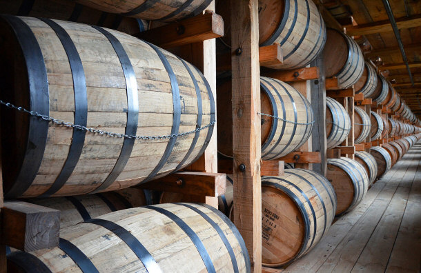 Rack House for Maturing Jim Beam Bourbon Whiskey in Clermont, KY