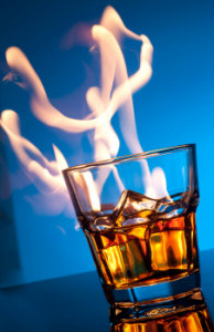 whiskey on fire