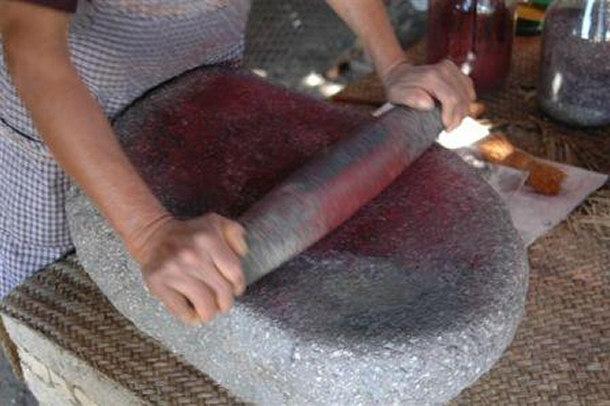 Crushing and Making Carmine (Cochineal)