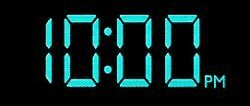 Ten PM Digital Clock time