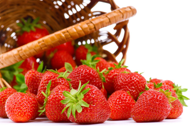 fresh ripe organic strawberries