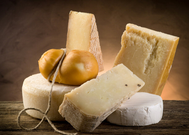 variety of cheeses