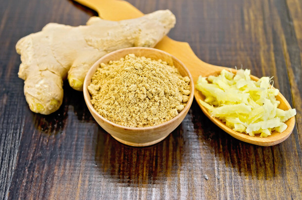 Raw, Powdered, and Grated Ginger