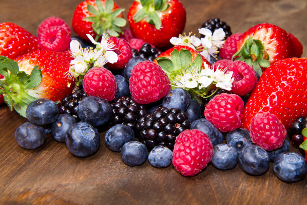 strawberries blueberries raspberries blackberries