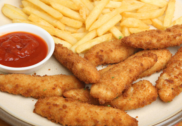 processed foods chicken nuggets french fries