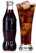 Fresh coca cola pictured in glass