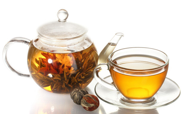 teapot with exotic tea