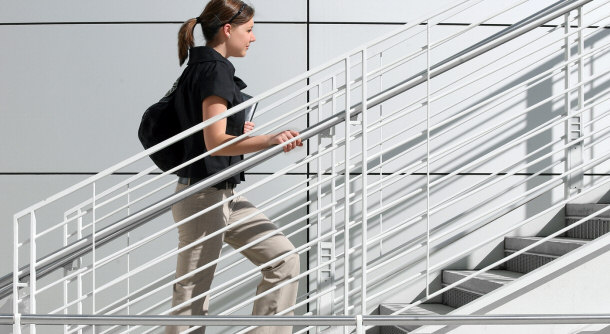 climbing stairs at work for exercise