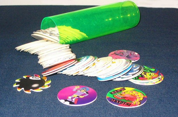 POGs are small, circular pieces of cardboard with a variety of images on them. While they were extremely popular amongst kids when first released in the early 1990's, they didnt last long. Boxes carrying thousands of POGs can now be purchased on eBay for next to nothing.
