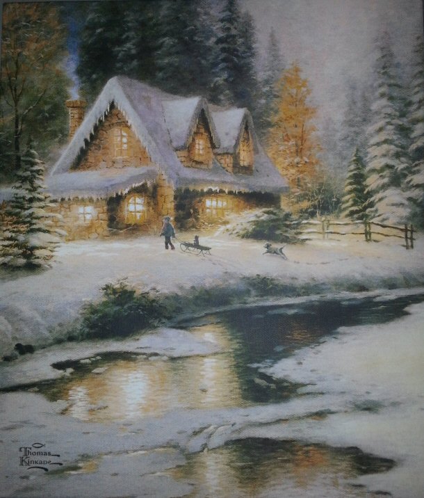 The Thomas Kinkade Company was established after he became known for his artwork and eventually printed reproductions were mass produced along with a number of licensed item