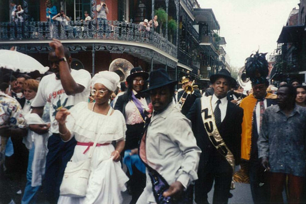 Zulu Krewe Parading Through the Quarter