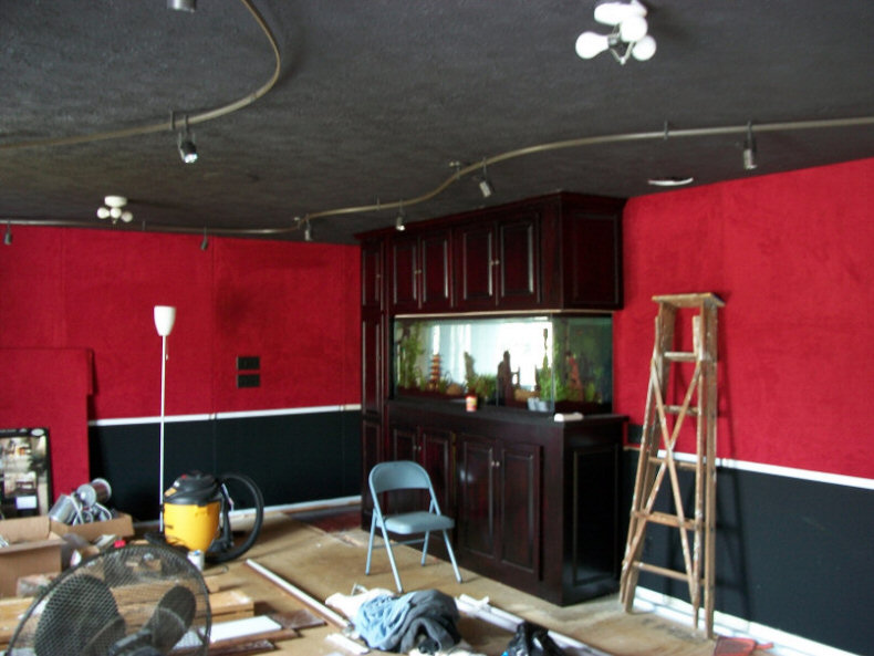Fish Tank in movie theater room - Construction