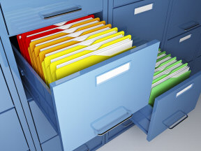Organized Files in cabinet