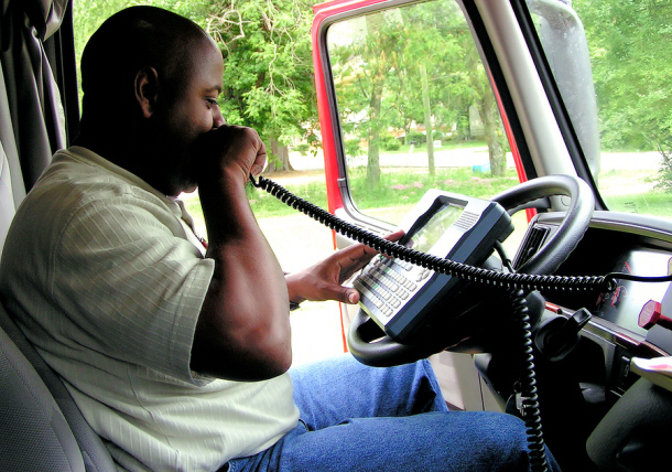 Busy truck driver