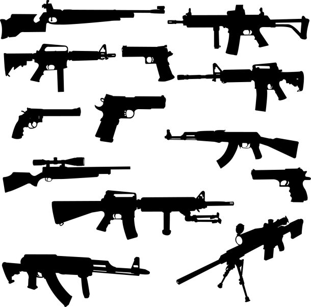 Weapons are illegally bought and sold on the black market.