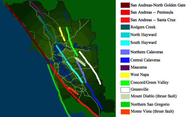 Map of San Andreas Fault System