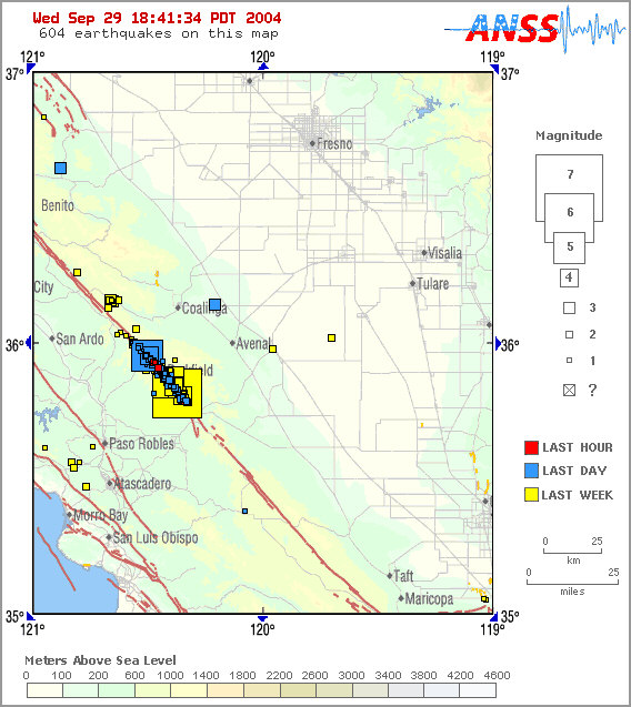 2004 Park Field Earthquake USGS Eastern Monterey County, California