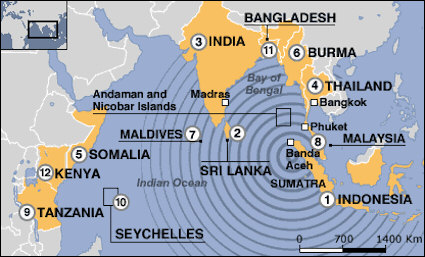 Epicenter of the 2004 Tsunami