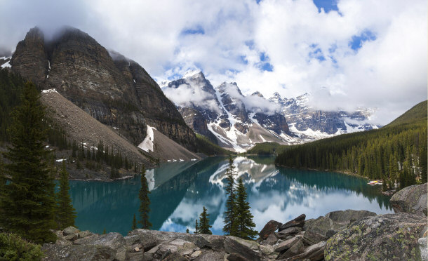 Banff National Park and Glacier Fed Lake - Alberta, Canad