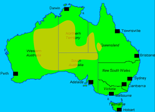 Distribution of the Australian Camel Population