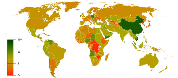 Annualized GDP Growth from 1990 to 2007