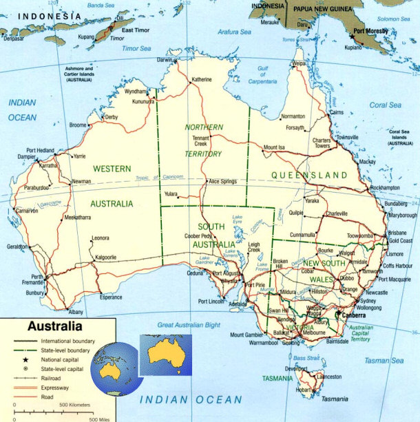 map of australia