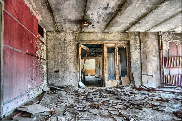 Inside a Residential Building Within the So-called Lost City of Pripyat, Ukraine