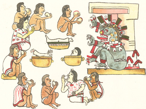 Cannibalism Depicted in the Aztec Codex Magliabechiano: