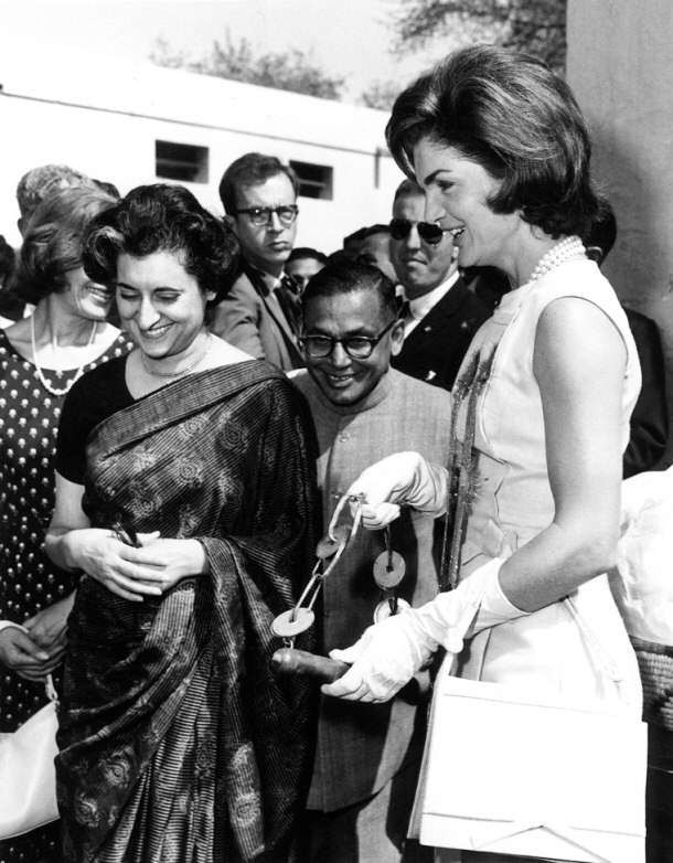 Indira Gandi (left) and Jacqueline Kennedy