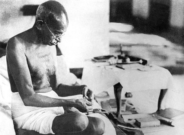 Gandhi Spinning Yarn - A Testimony to How Simple His Life Was