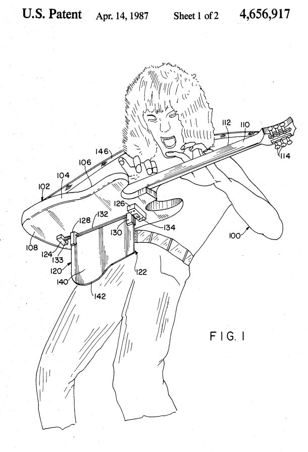 Eddie Van Halen designed a special support system that could come out of the instruments back, stabilizing the fret board while playing.