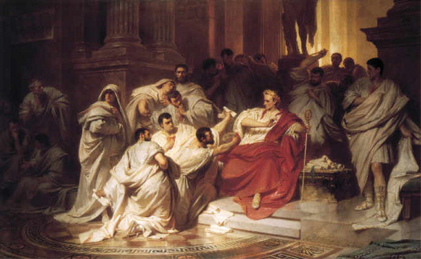 Julius Caeser holding court