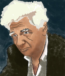 Painting of Derrida by Pablo Secca: