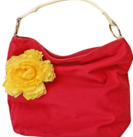 Clip a flower to a handbag