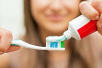 toothbrush with toothpaste