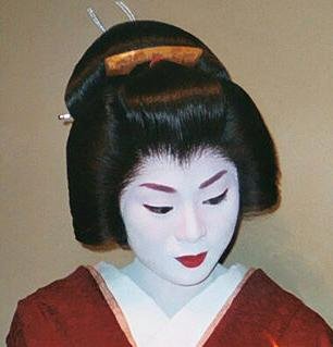 Japanese women adorned their faces with powder made from rice