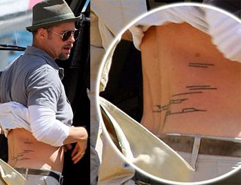 Brad Pitt's Tattoo on his back