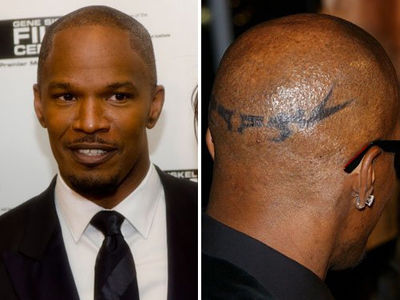 Jamie Foxx's Tribal Head Tattoo