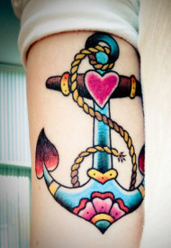 Heart Anchor tattoo on girl