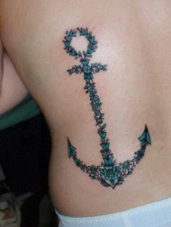 Anchor tattoo on back