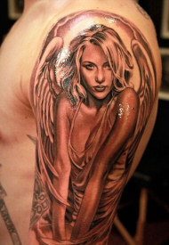 Angel Tattoo on shoulder